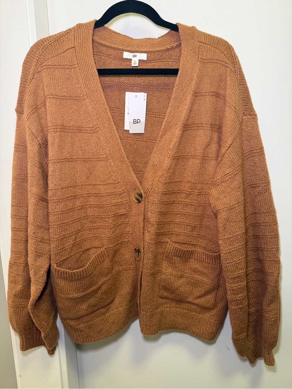 Nordstrom BP Rust-Orange V-Neck Button Cardigan
